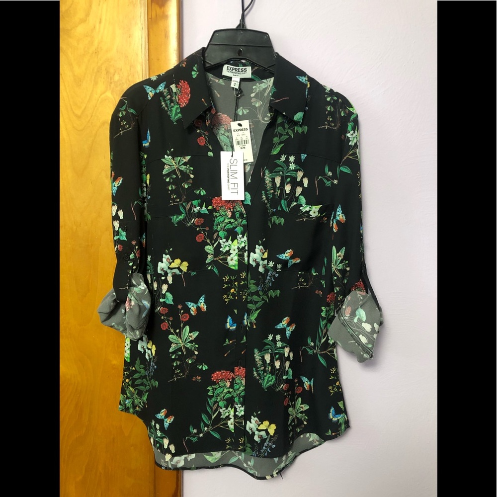 Express slim fit portofino shirt